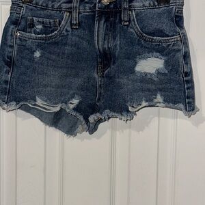 Trendy Distressed Blue Jean Shorts